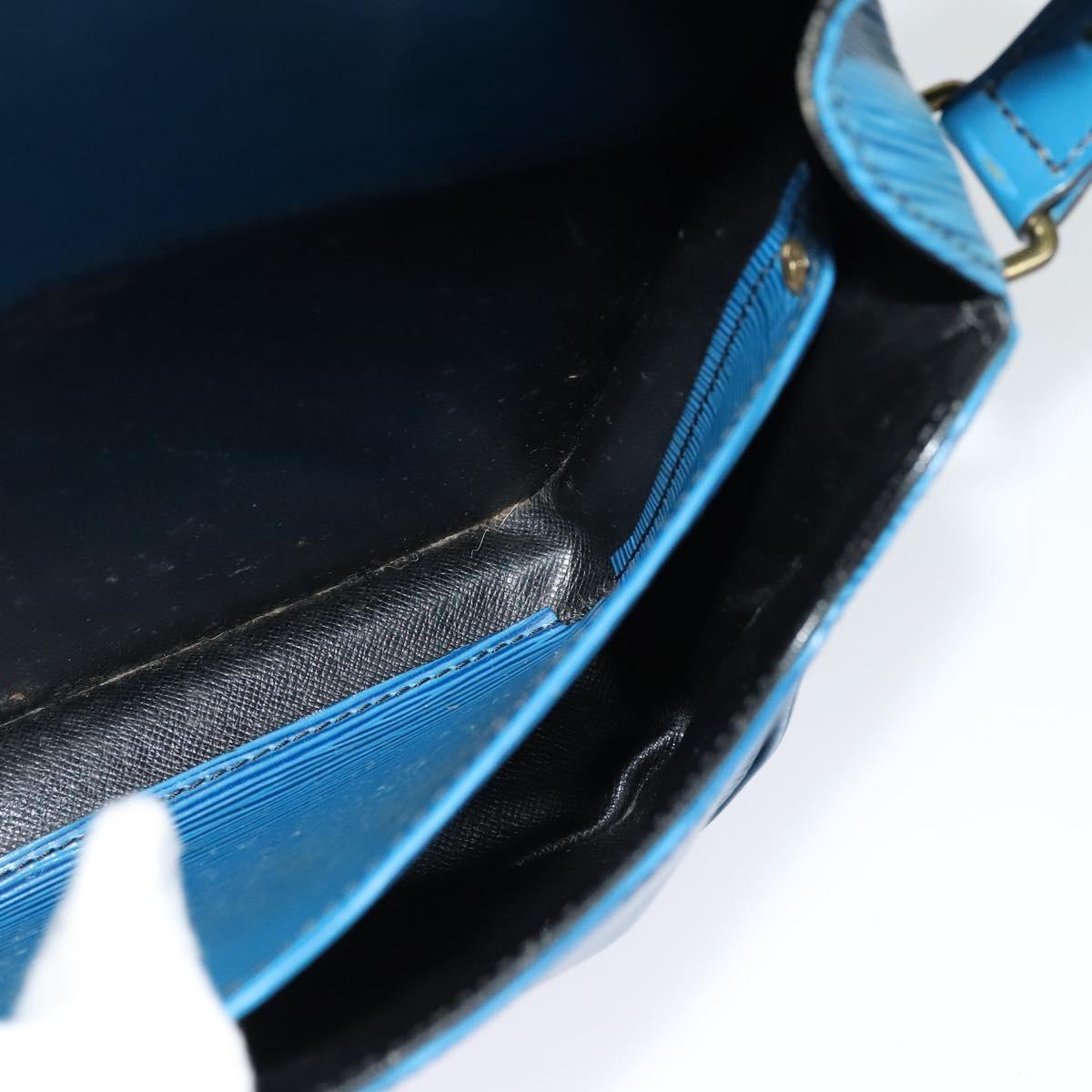 LOUIS VUITTON Epi Cartouchiere MM Shoulder Bag Blue M52245 LV Auth MX305