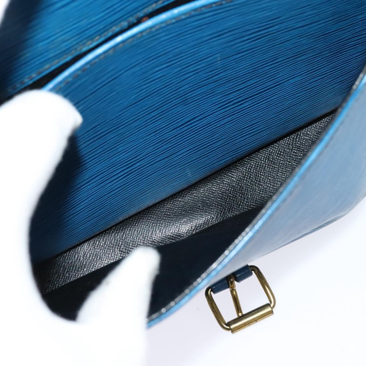 LOUIS VUITTON Epi Cartouchiere MM Shoulder Bag Blue M52245 LV Auth MX305