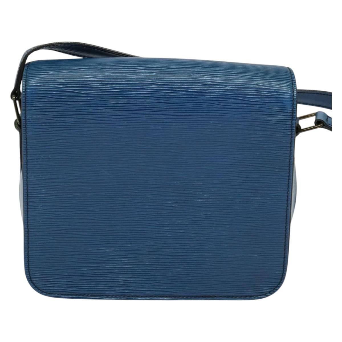 LOUIS VUITTON Epi Cartouchiere MM Shoulder Bag Blue M52245 LV Auth MX305