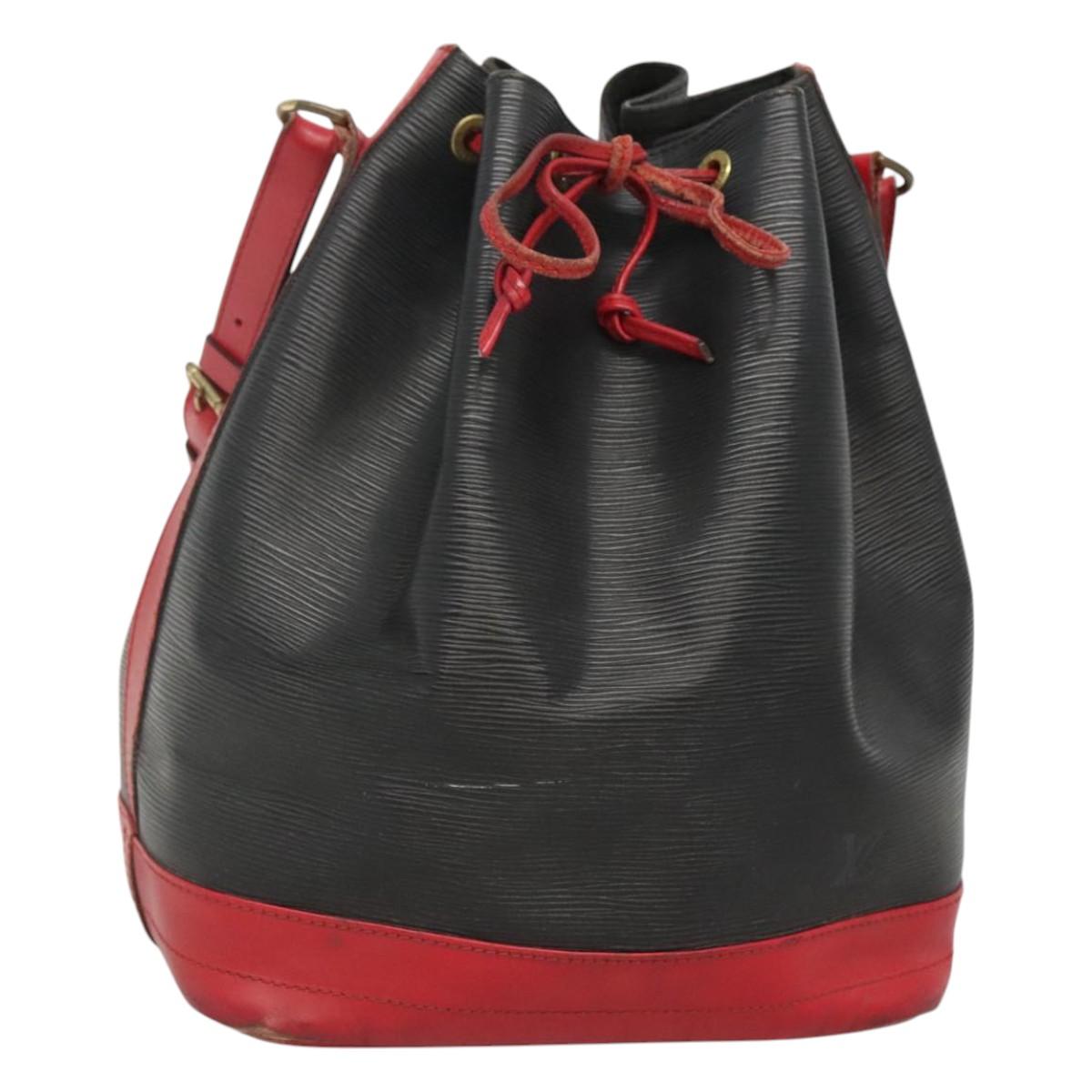 LOUIS VUITTON Epi Noe Shoulder Bag Bicolor Black Red M44017 LV Auth MX308