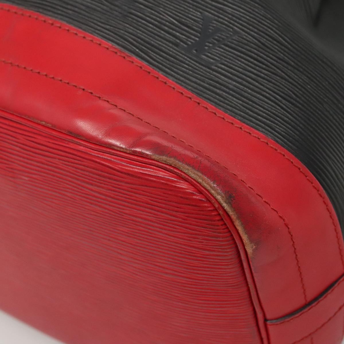 LOUIS VUITTON Epi Noe Shoulder Bag Bicolor Black Red M44017 LV Auth MX308