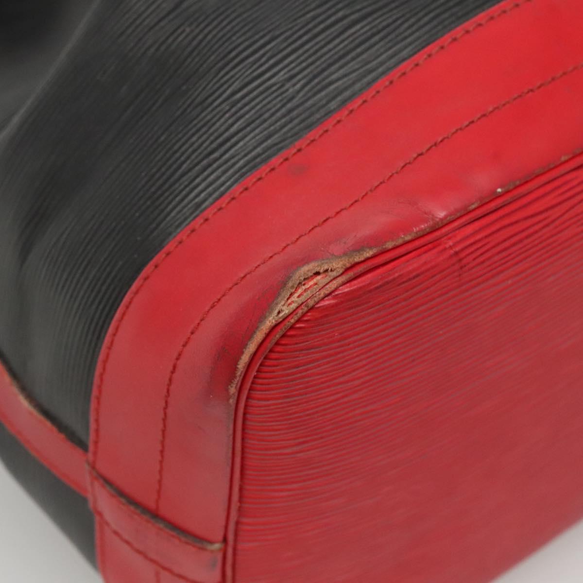 LOUIS VUITTON Epi Noe Shoulder Bag Bicolor Black Red M44017 LV Auth MX308