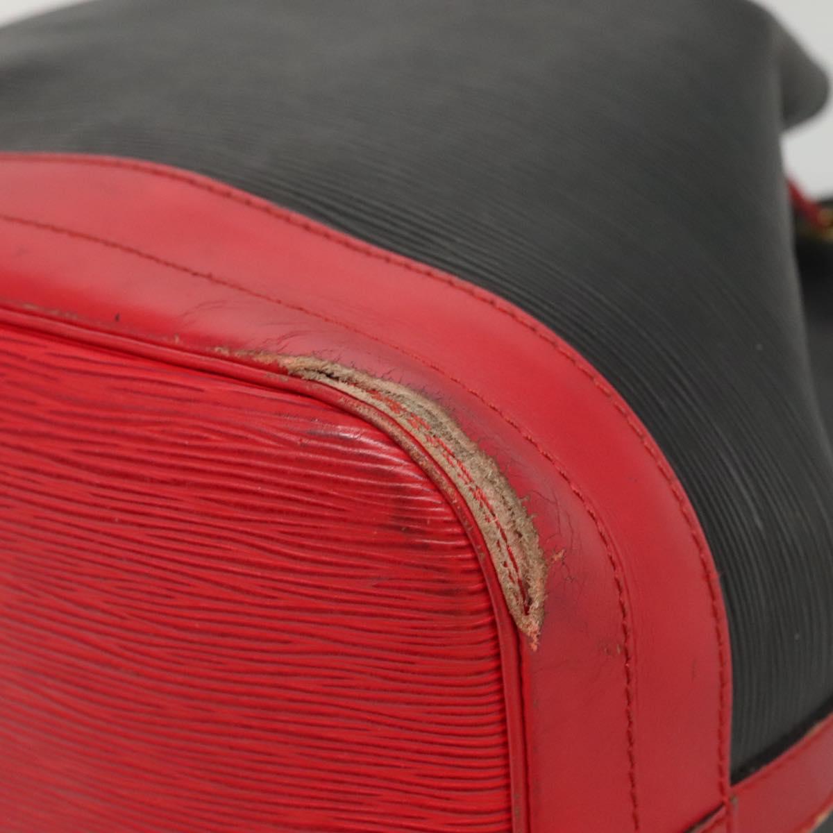 LOUIS VUITTON Epi Noe Shoulder Bag Bicolor Black Red M44017 LV Auth MX308
