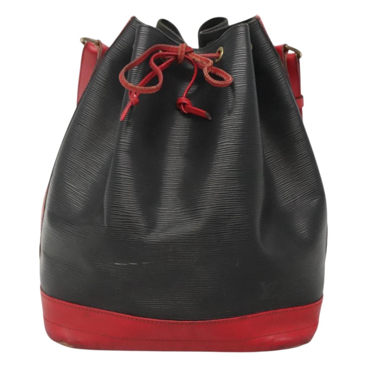 LOUIS VUITTON Epi Noe Shoulder Bag Bicolor Black Red M44017 LV Auth MX308