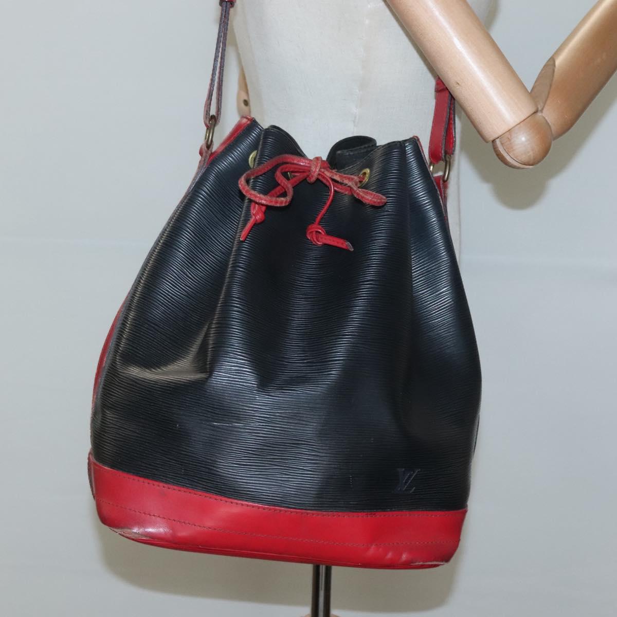 LOUIS VUITTON Epi Noe Shoulder Bag Bicolor Black Red M44017 LV Auth MX308