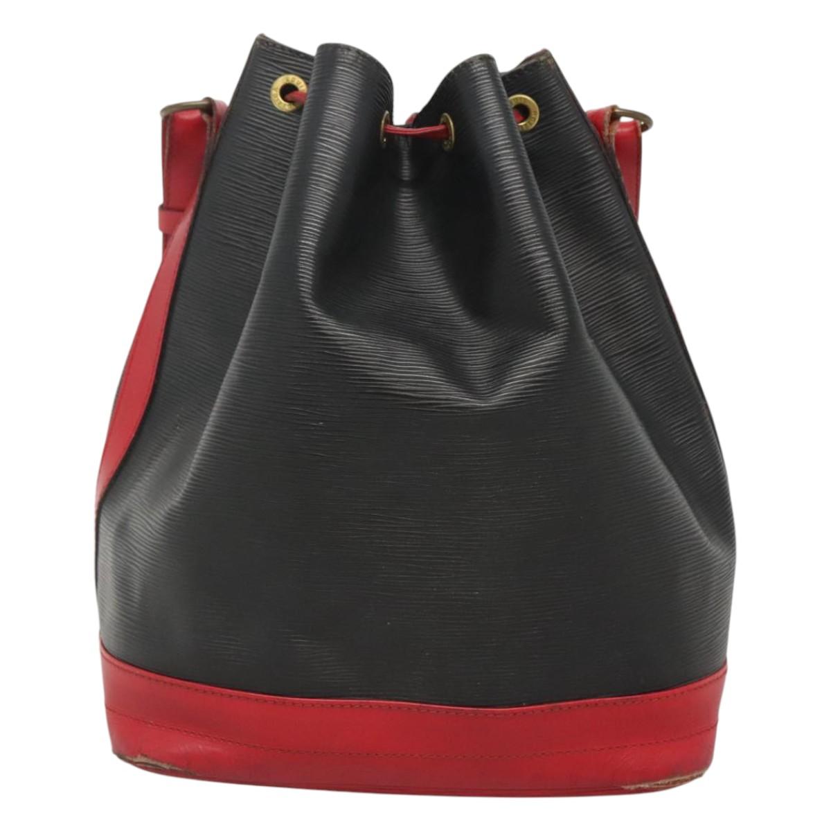 LOUIS VUITTON Epi Noe Shoulder Bag Bicolor Black Red M44017 LV Auth MX308
