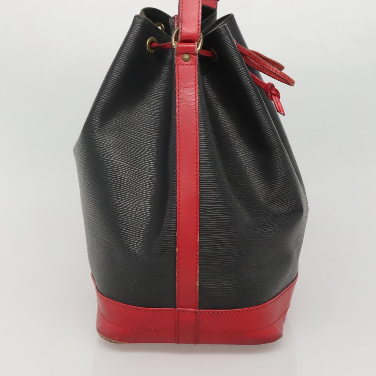 LOUIS VUITTON Epi Noe Shoulder Bag Bicolor Black Red M44017 LV Auth MX308