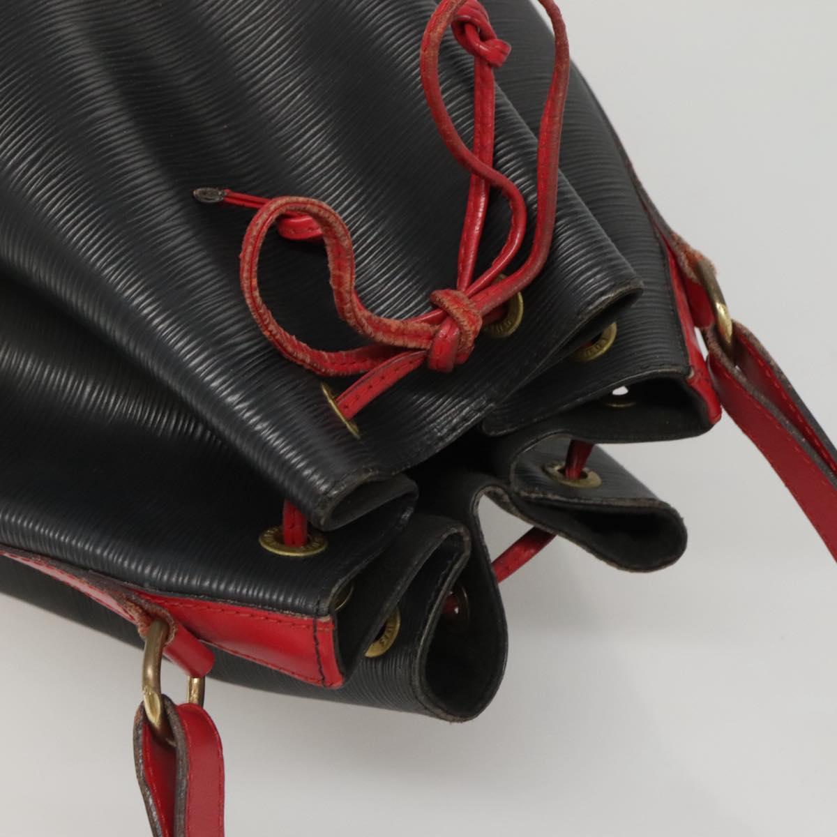 LOUIS VUITTON Epi Noe Shoulder Bag Bicolor Black Red M44017 LV Auth MX308