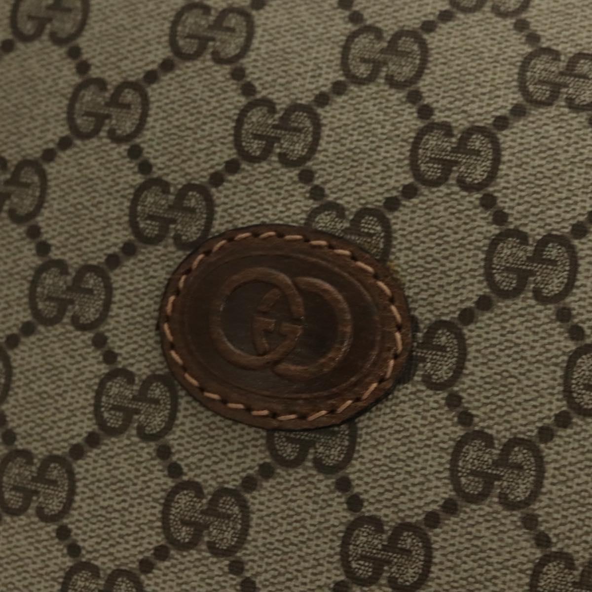 GUCCI GG Supreme GunSlip PVC Beige Auth MX319