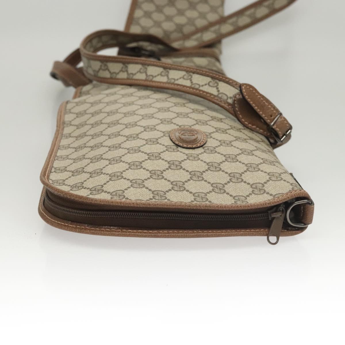 GUCCI GG Supreme GunSlip PVC Beige Auth MX319