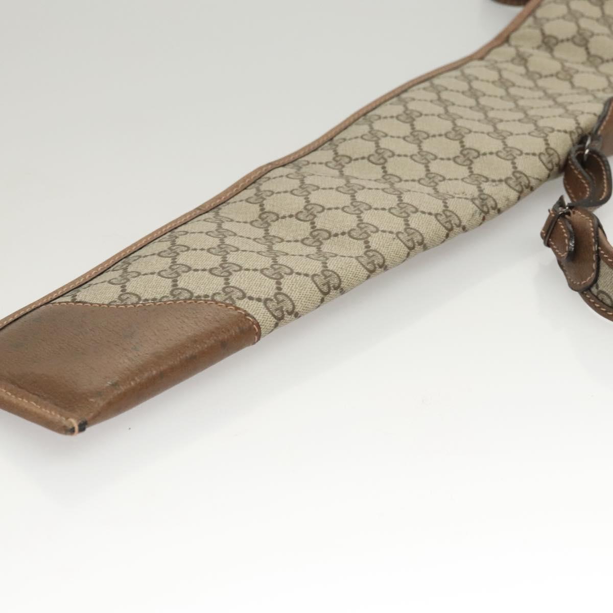 GUCCI GG Supreme GunSlip PVC Beige Auth MX319