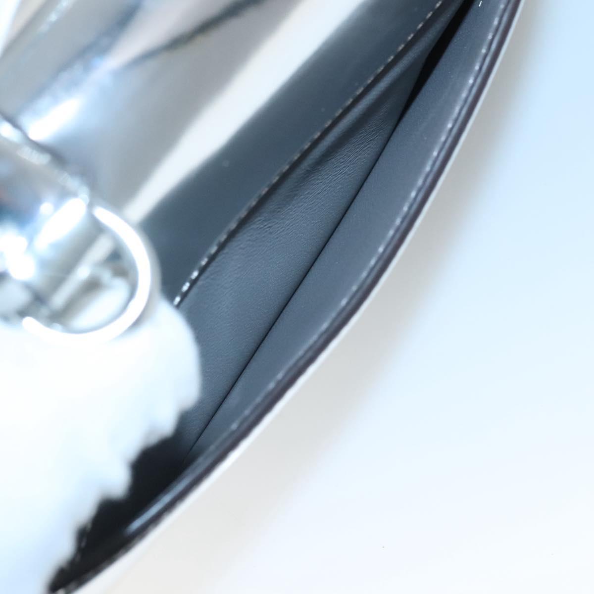 Coach Hand Bag Leather 2way Silver Auth MX335