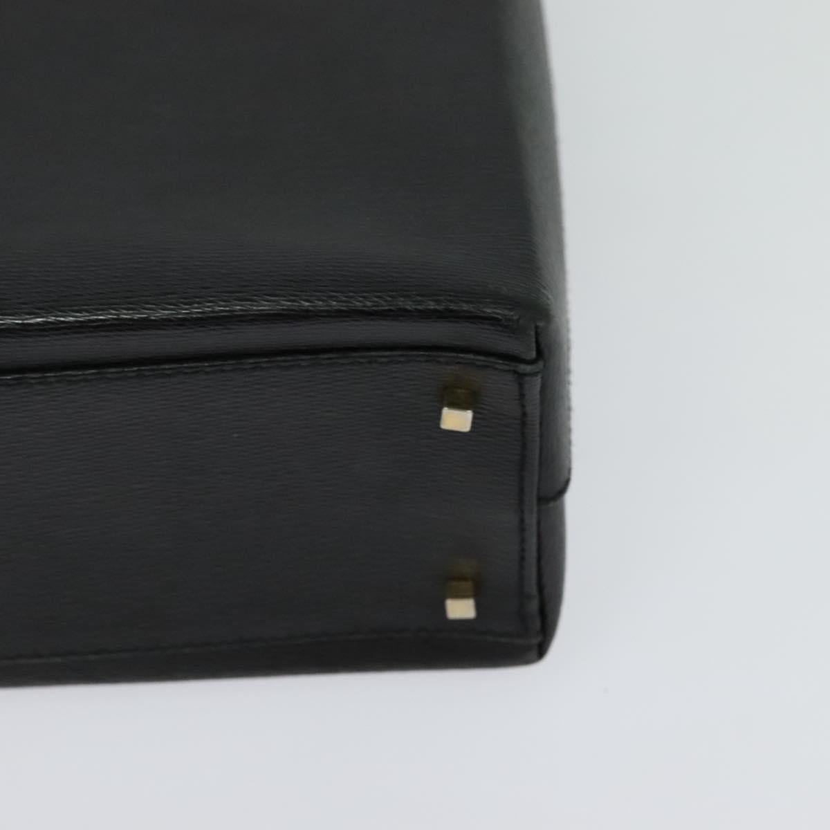Salvatore Ferragamo Hand Bag Leather 2way Black Gold Auth MX347