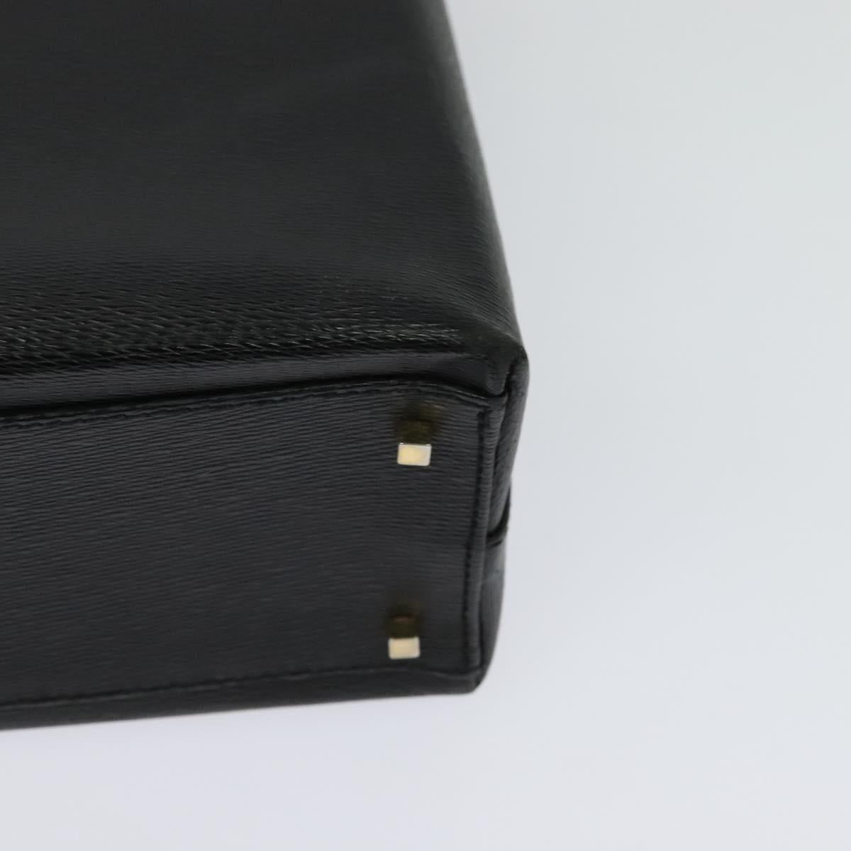 Salvatore Ferragamo Hand Bag Leather 2way Black Gold Auth MX347