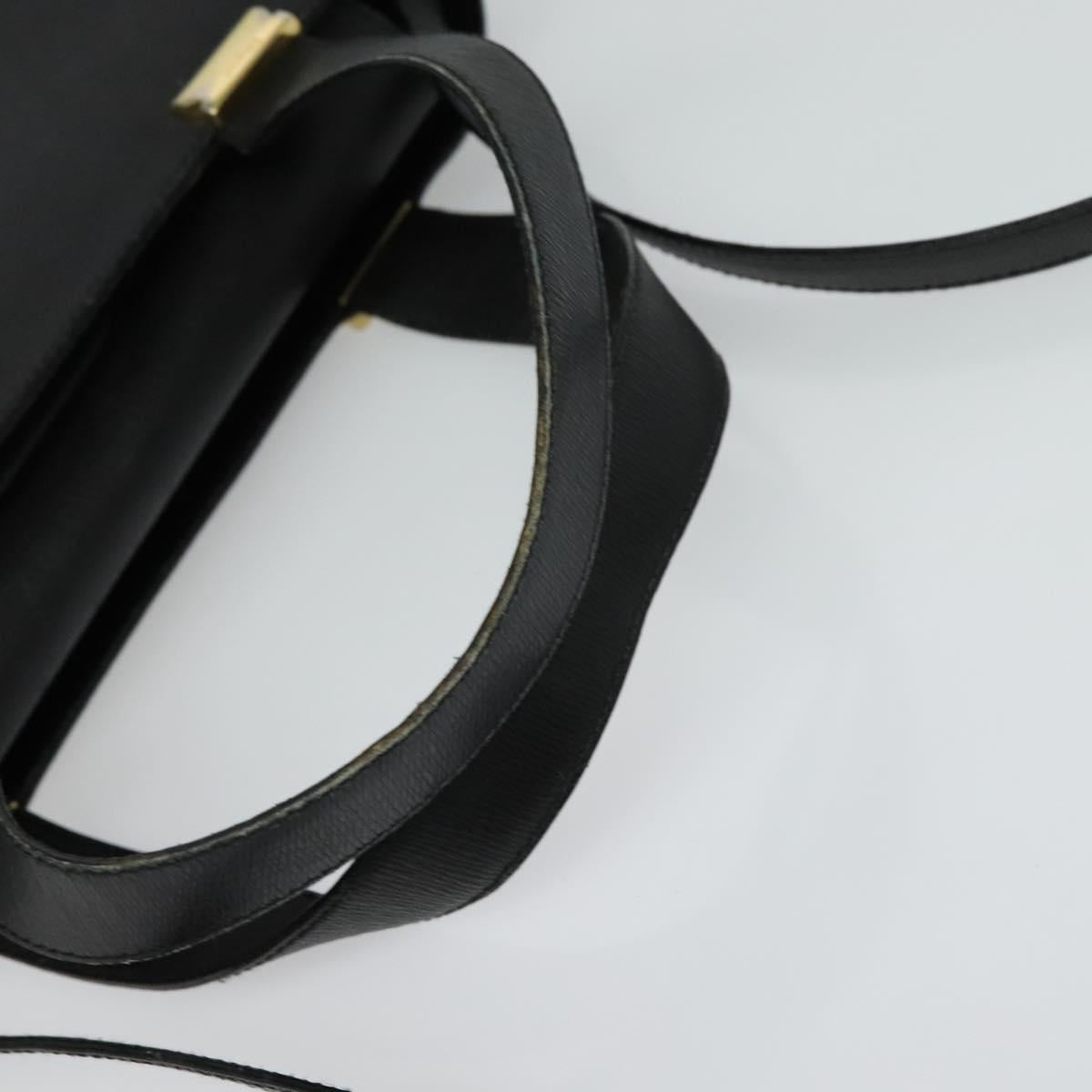 Salvatore Ferragamo Hand Bag Leather 2way Black Gold Auth MX347