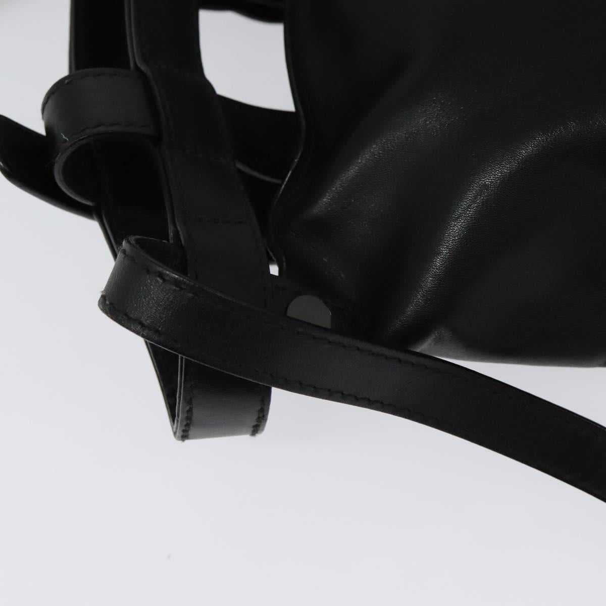 BOTTEGA VENETA INTRECCIATO Waist bag Leather Black Auth MX365