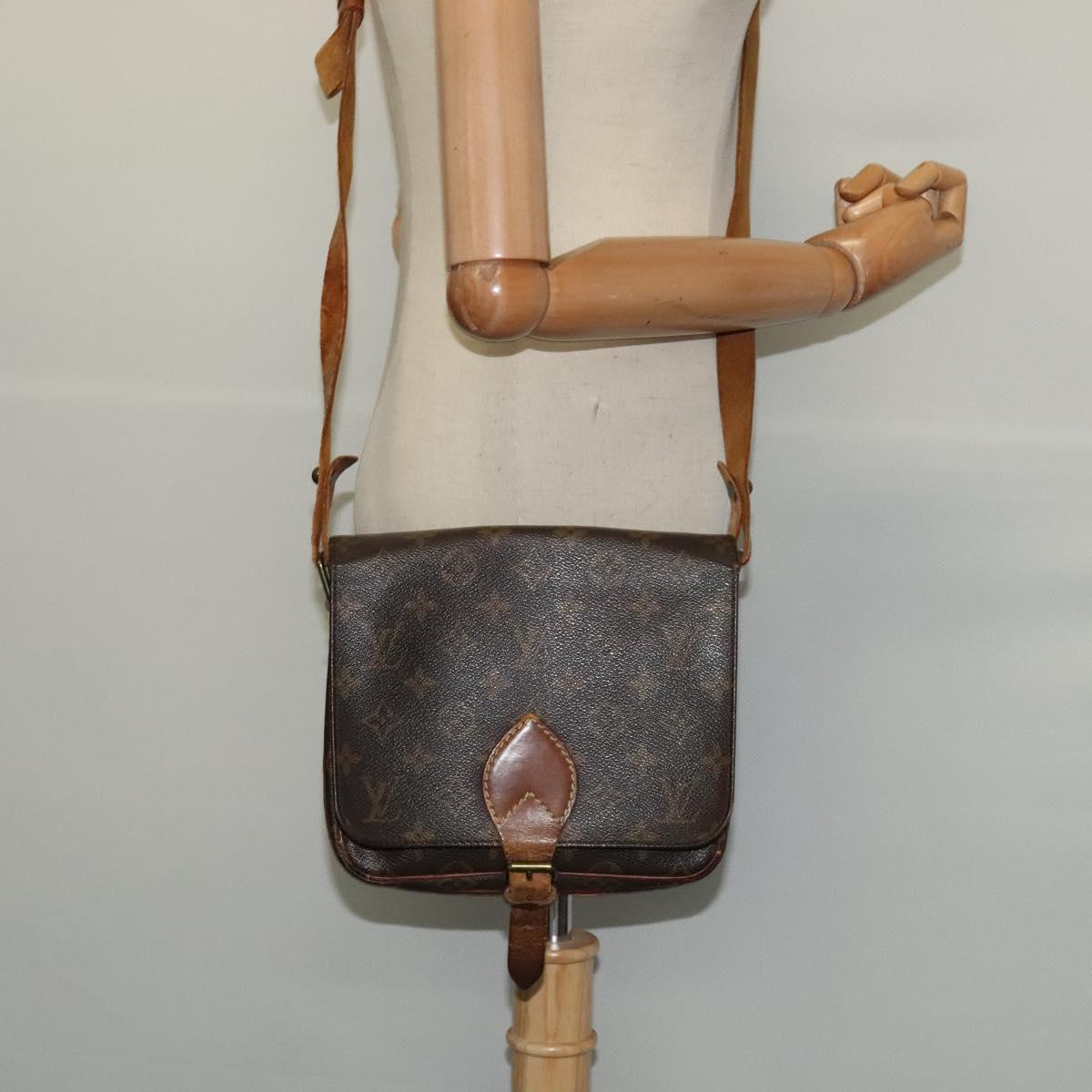 LOUIS VUITTON Monogram Cartouchiere MM Shoulder Bag M51253 LV Auth MX381