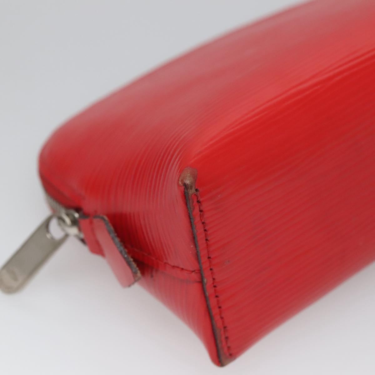 LOUIS VUITTON Epi Pochette Cosmetic PM Pouch Red M41114 LV Auth MX388