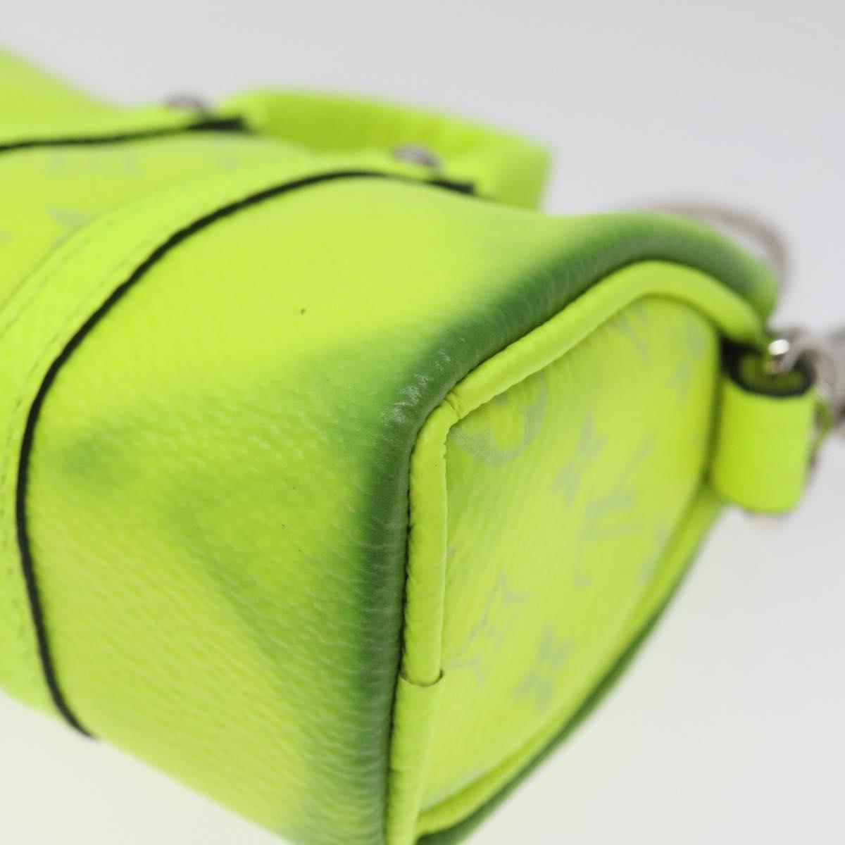 LOUIS VUITTON Taigalama Porte Cles Mini Keepall Charm Yellow M01048 Auth MX390