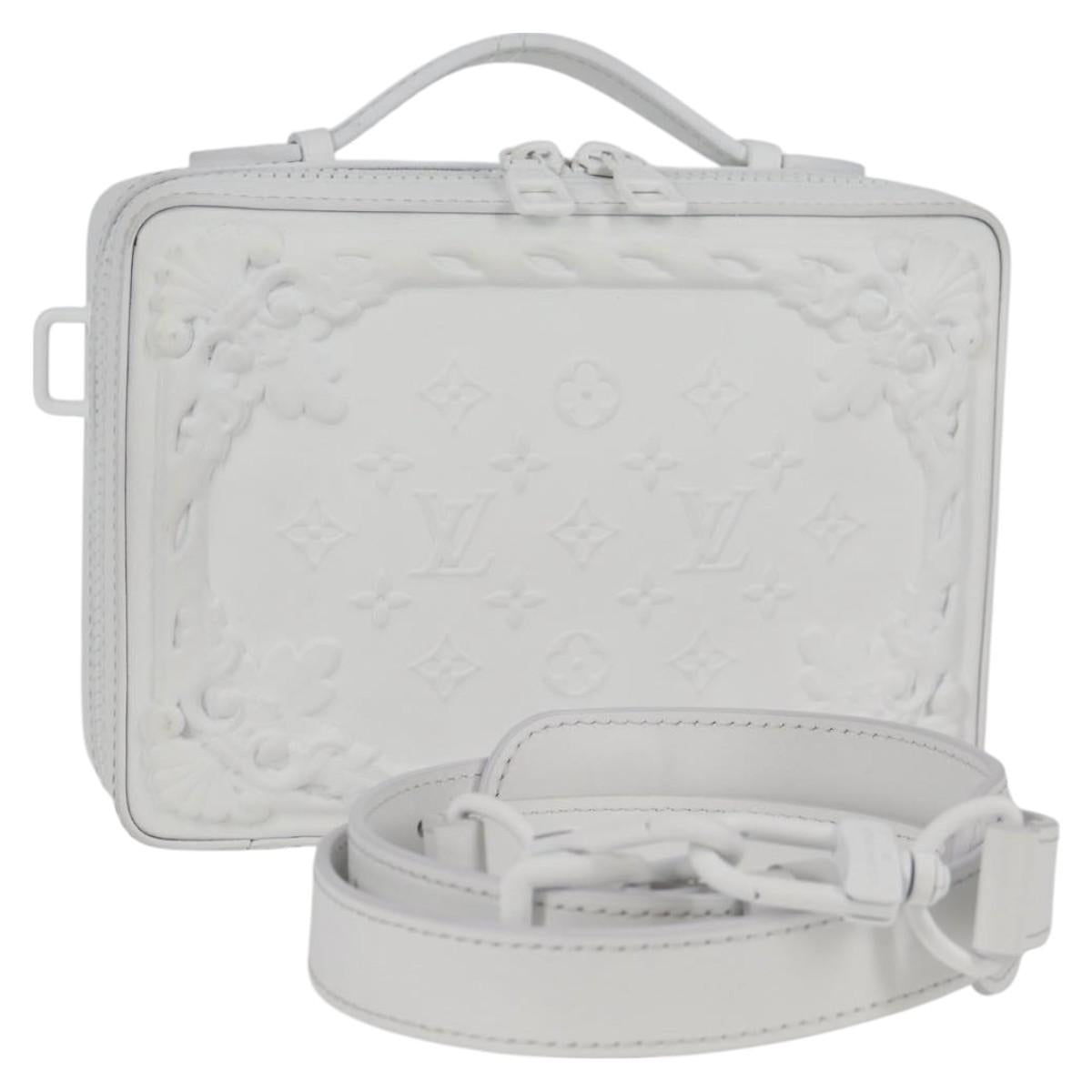 LOUIS VUITTON Monogram LV Ornament Soft Trunk Bag White M21833 LV Auth MX402SM