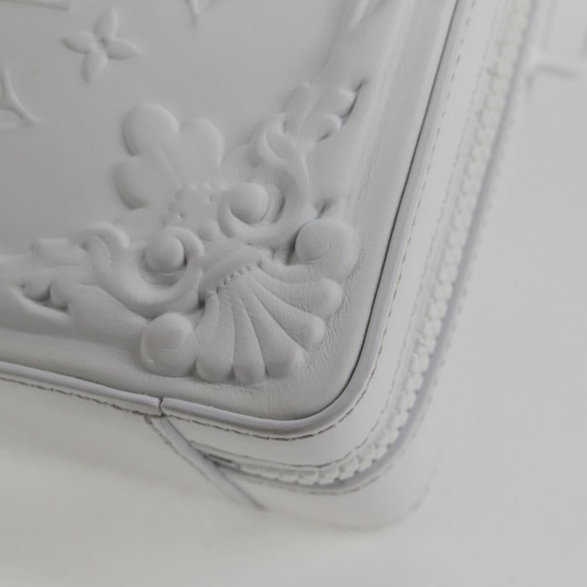 LOUIS VUITTON Monogram LV Ornament Soft Trunk Bag White M21833 LV Auth MX402SM