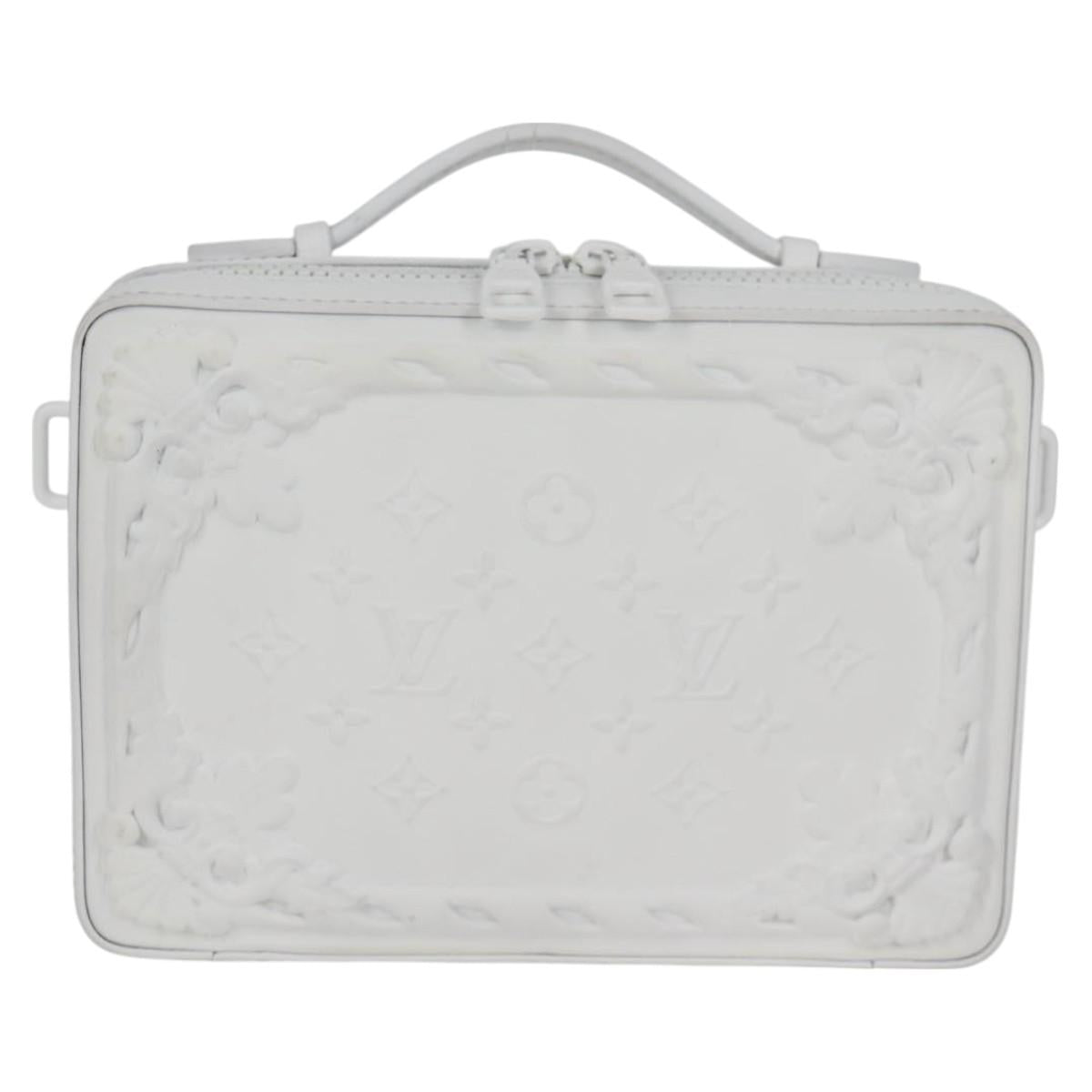 LOUIS VUITTON Monogram LV Ornament Soft Trunk Bag White M21833 LV Auth MX402SM