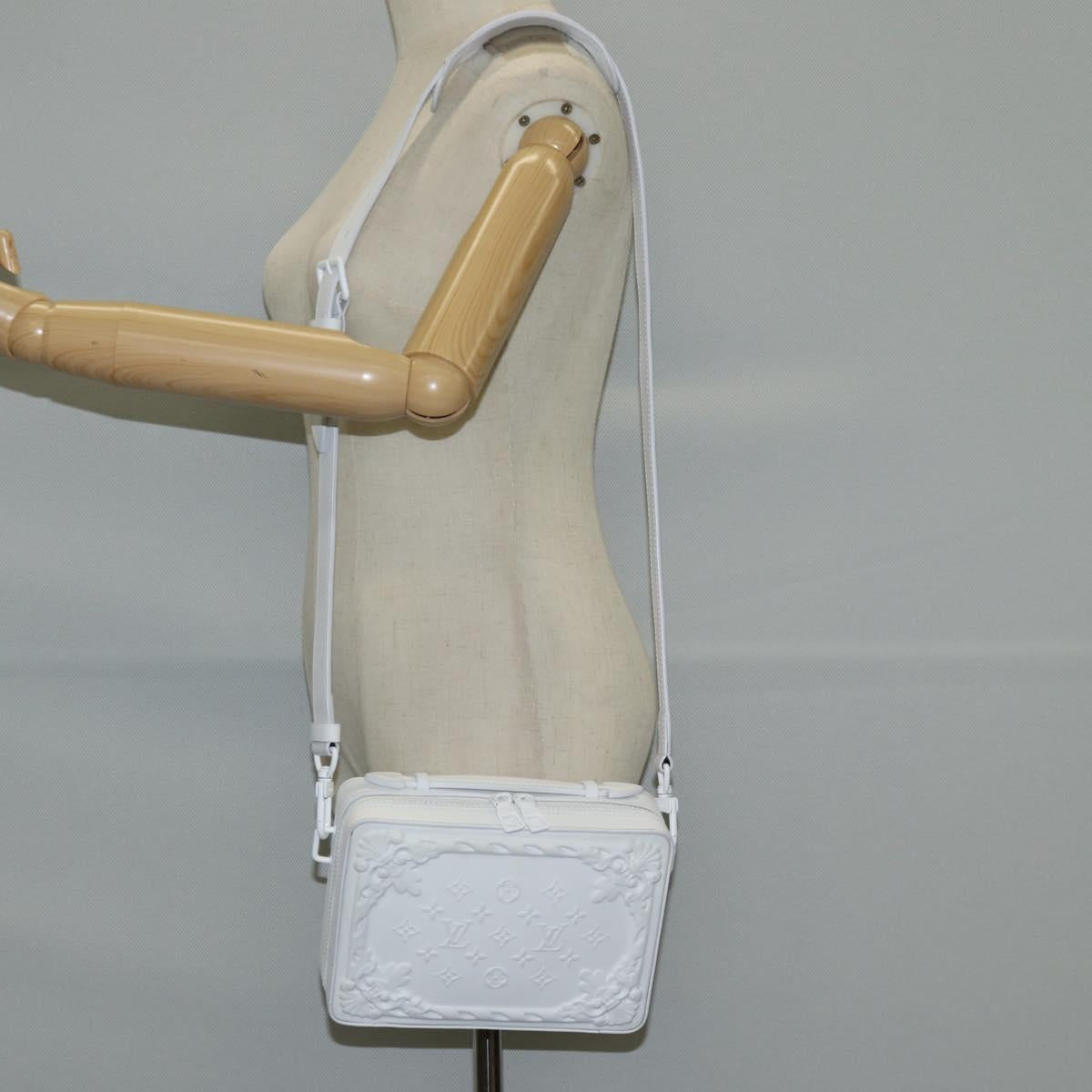 LOUIS VUITTON Monogram LV Ornament Soft Trunk Bag White M21833 LV Auth MX402SM