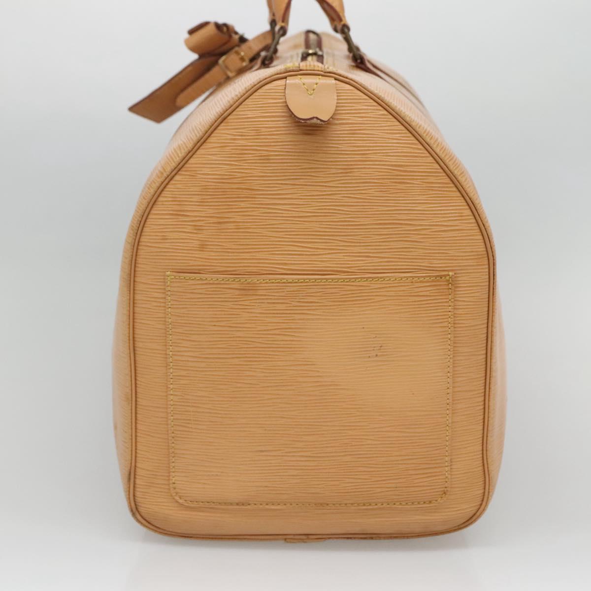 LOUIS VUITTON Epi Keepall 50 Boston Bag Beige M42941 LV Auth MX411