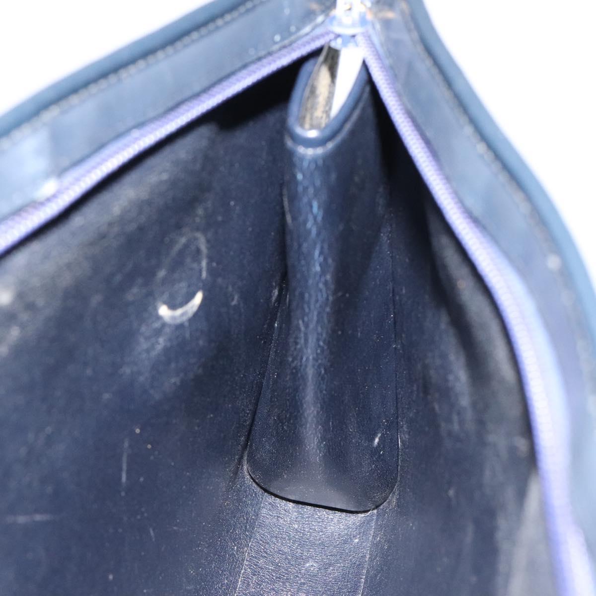 Christian Dior Trotter Canvas Hand Bag Navy Gold Auth MX415