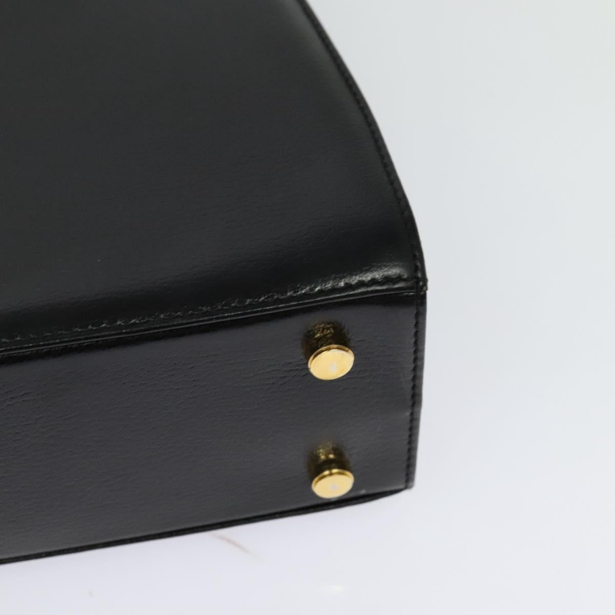 Salvatore Ferragamo Gancini Shoulder Bag Leather Black Gold Auth MX418