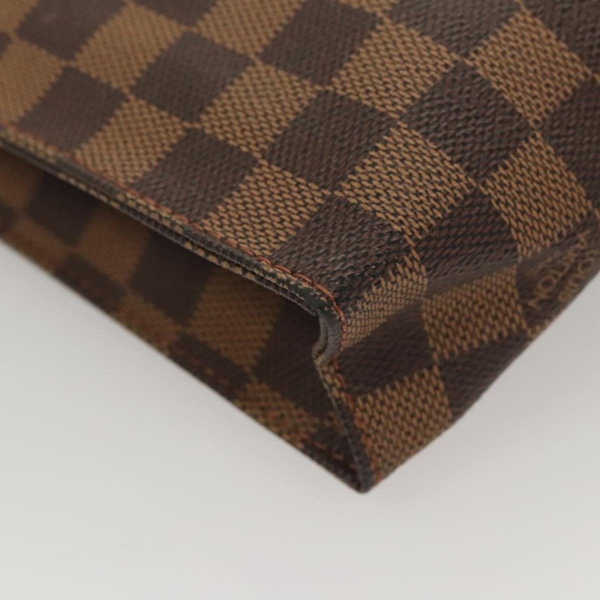LOUIS VUITTON Damier Ebene Poche Toilette 26 Pouch N47543 LV Auth MX437