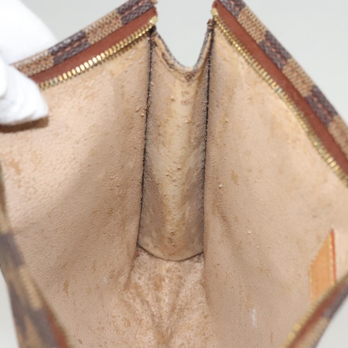 LOUIS VUITTON Damier Ebene Poche Toilette 26 Pouch N47543 LV Auth MX437