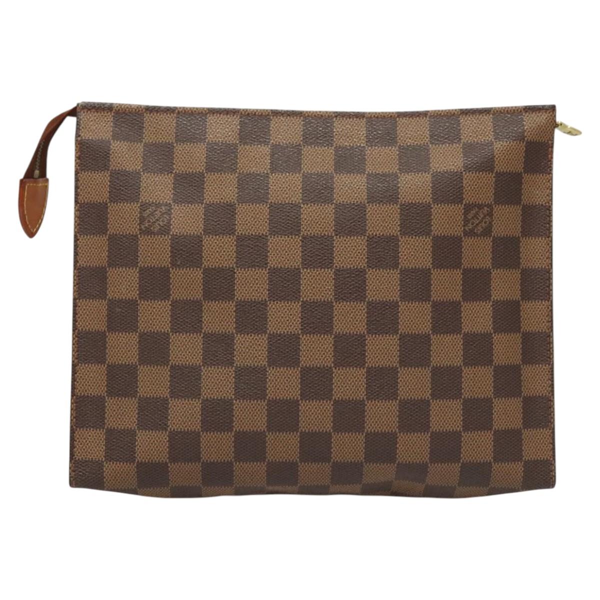 LOUIS VUITTON Damier Ebene Poche Toilette 26 Pouch N47543 LV Auth MX437
