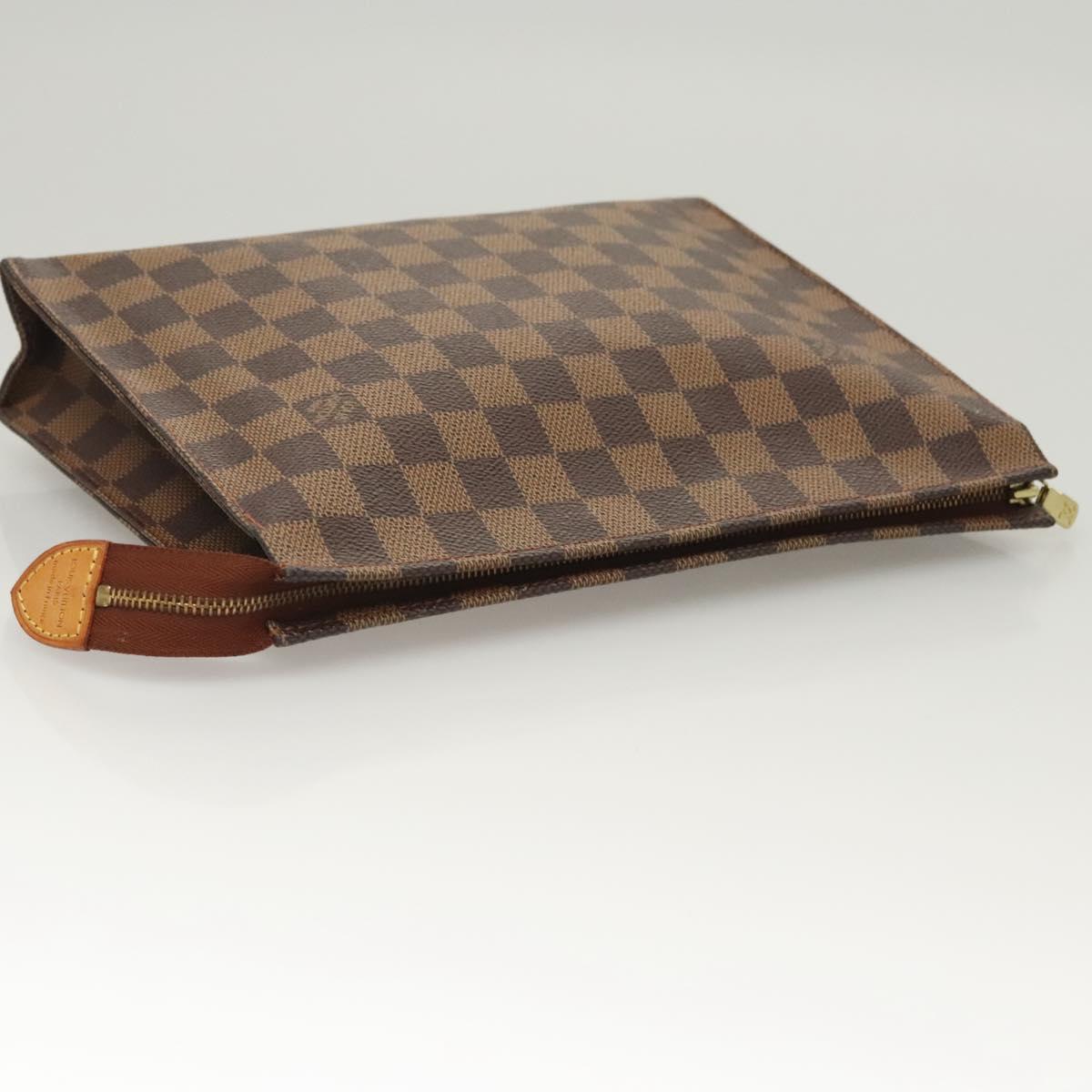 LOUIS VUITTON Damier Ebene Poche Toilette 26 Pouch N47543 LV Auth MX437