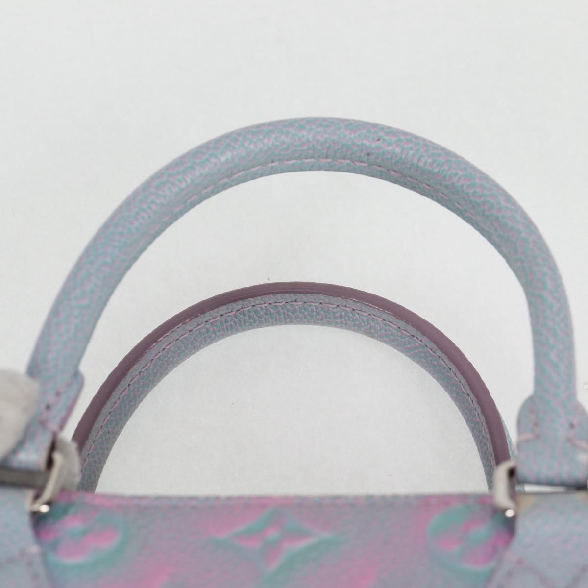 LOUIS VUITTON Monogram Empreinte On The Go PM Bag 2way Blue M46067 Auth MX449M