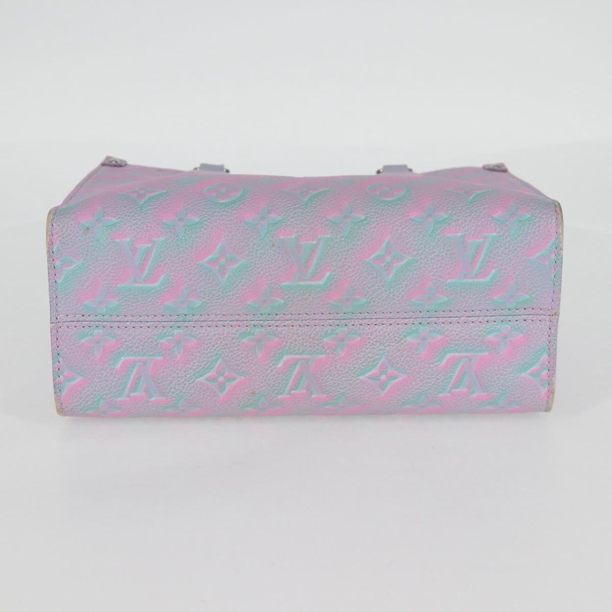 LOUIS VUITTON Monogram Empreinte On The Go PM Bag 2way Blue M46067 Auth MX449A