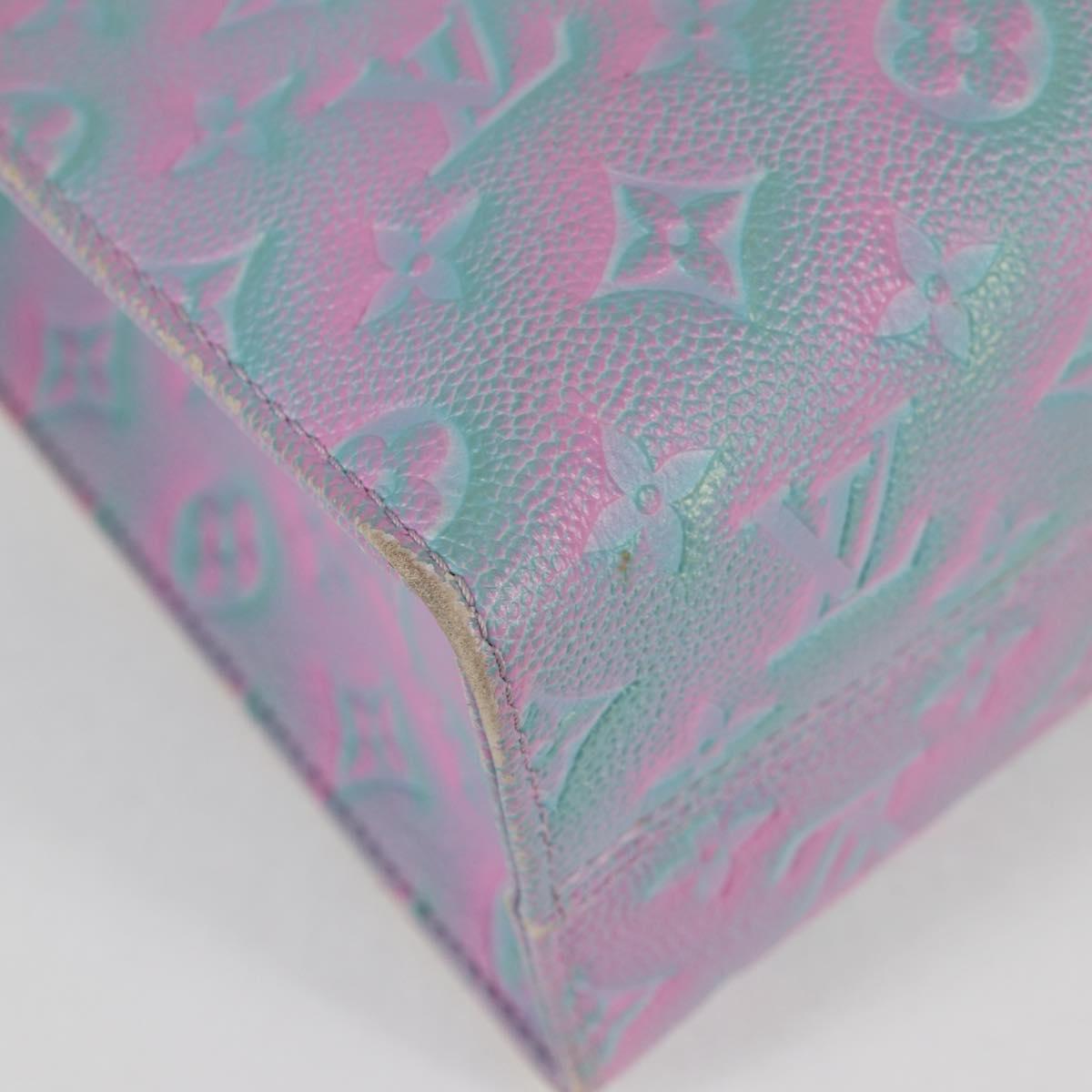 LOUIS VUITTON Monogram Empreinte On The Go PM Bag 2way Blue M46067 Auth MX449A