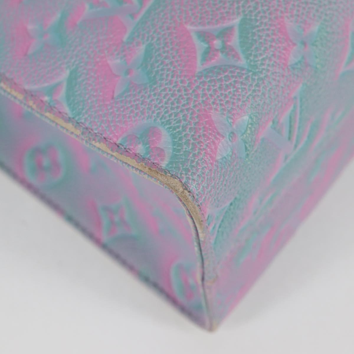 LOUIS VUITTON Monogram Empreinte On The Go PM Bag 2way Blue M46067 Auth MX449A