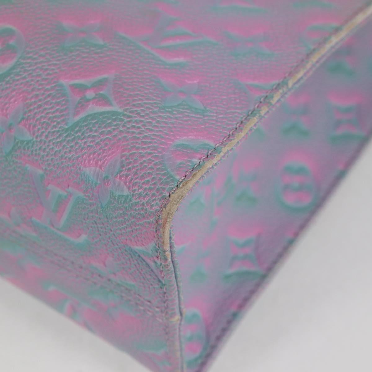 LOUIS VUITTON Monogram Empreinte On The Go PM Bag 2way Blue M46067 Auth MX449M