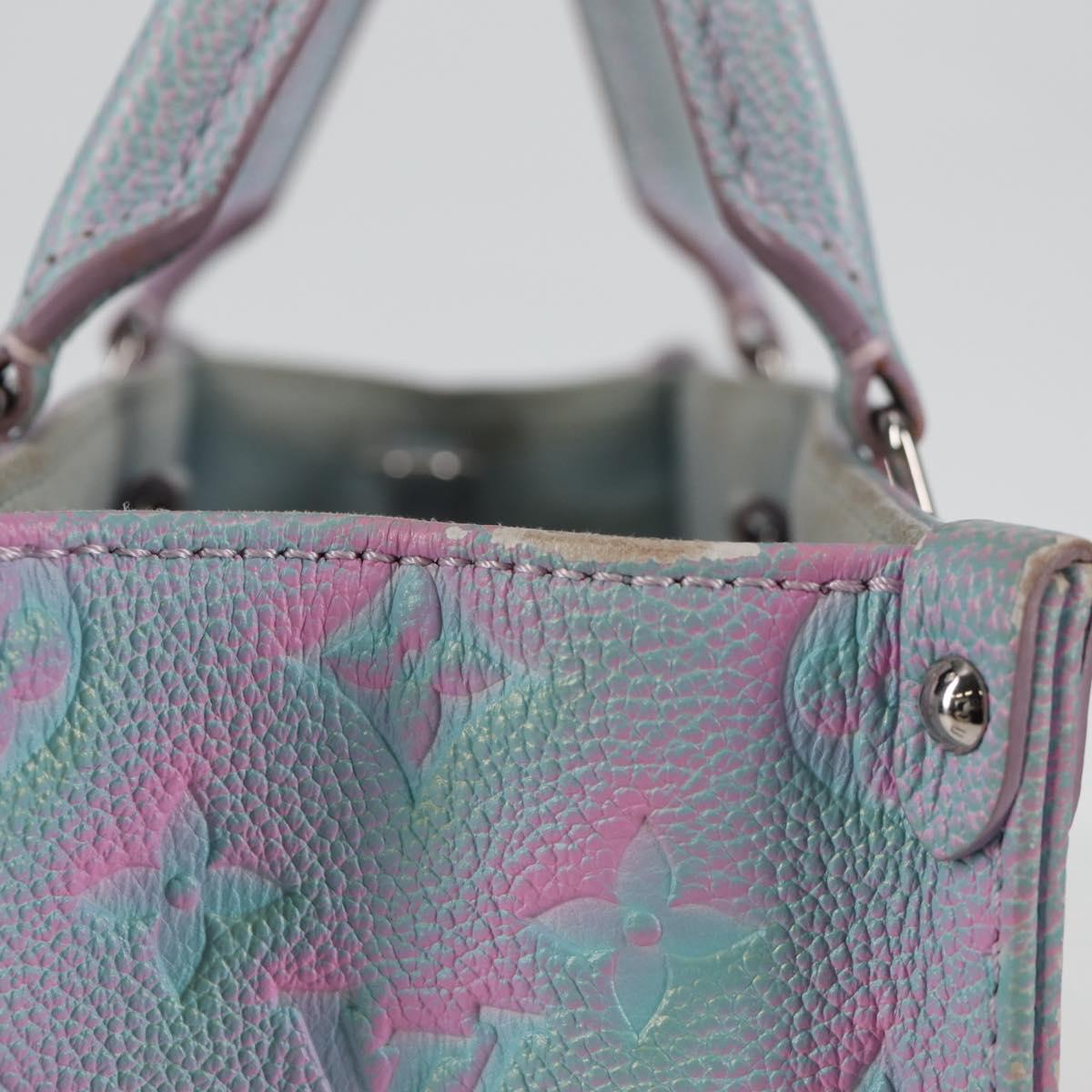 LOUIS VUITTON Monogram Empreinte On The Go PM Bag 2way Blue M46067 Auth MX449M
