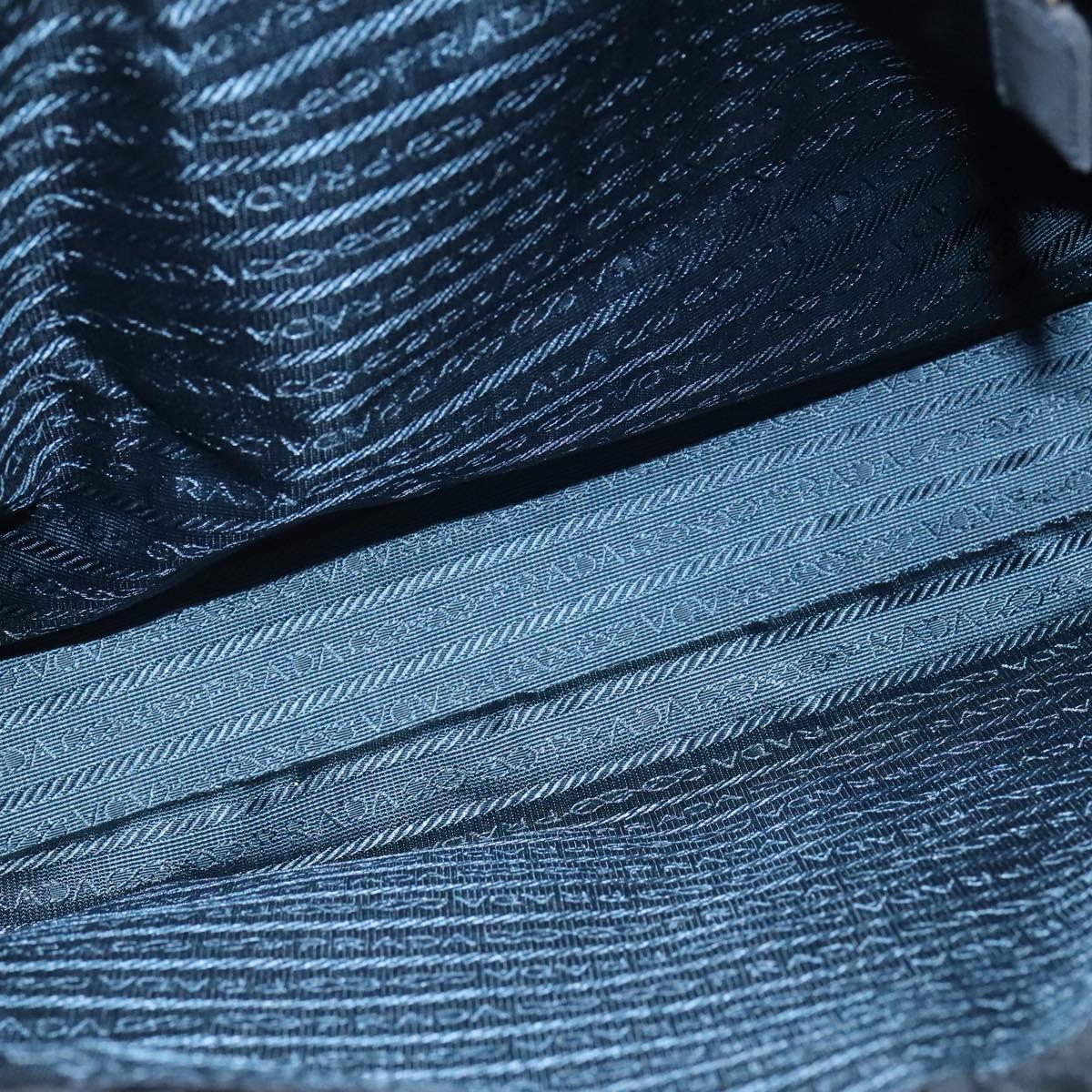 PRADA Tote Bag Nylon Navy Gold Auth MX480