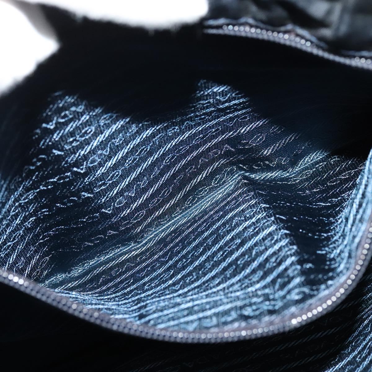 PRADA Tote Bag Nylon Navy Gold Auth MX480