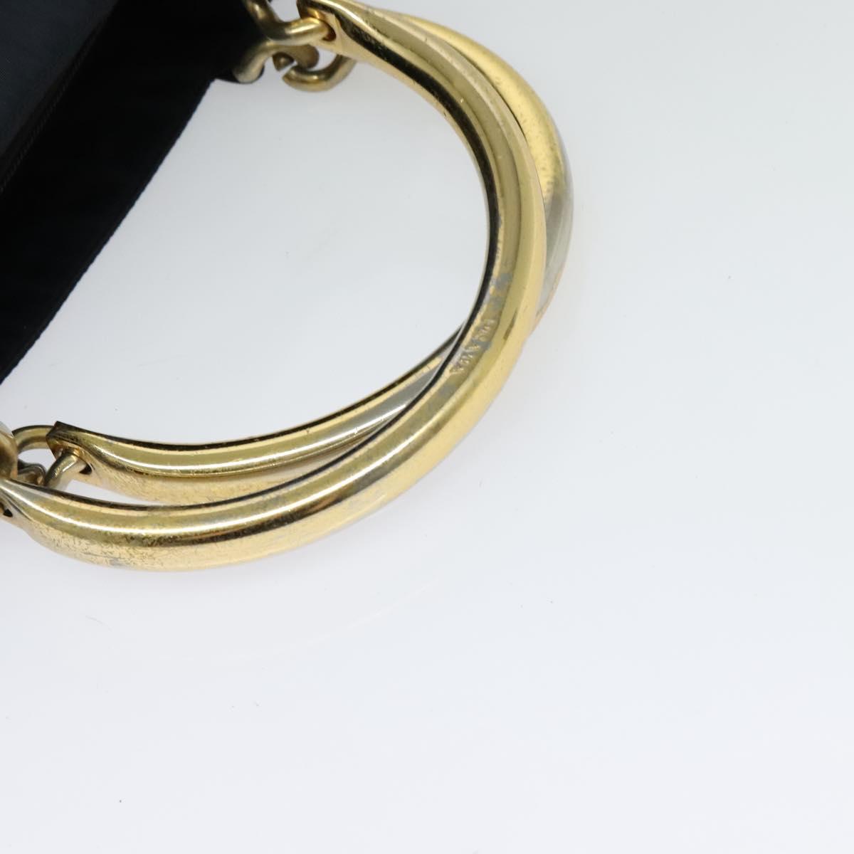 PRADA Tote Bag Nylon Navy Gold Auth MX480