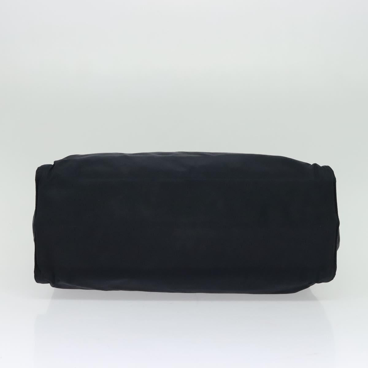 PRADA Tote Bag Nylon Navy Gold Auth MX480