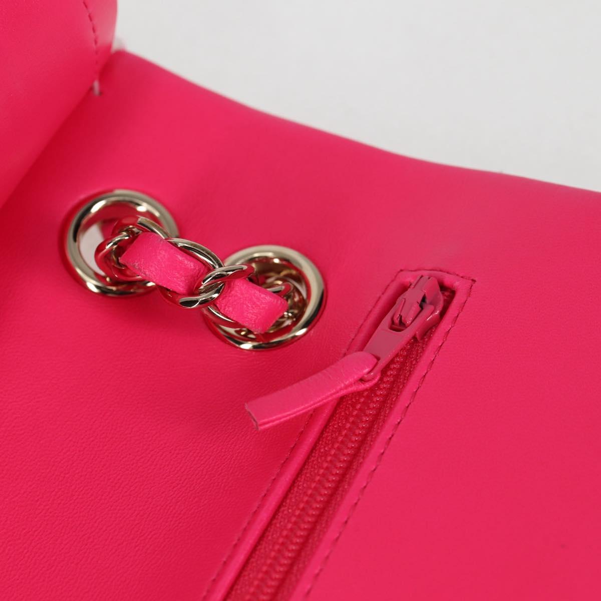 CHANEL Matelasse 25 Chain Shoulder Bag Tweed Pink Gold CC Auth MX484SM