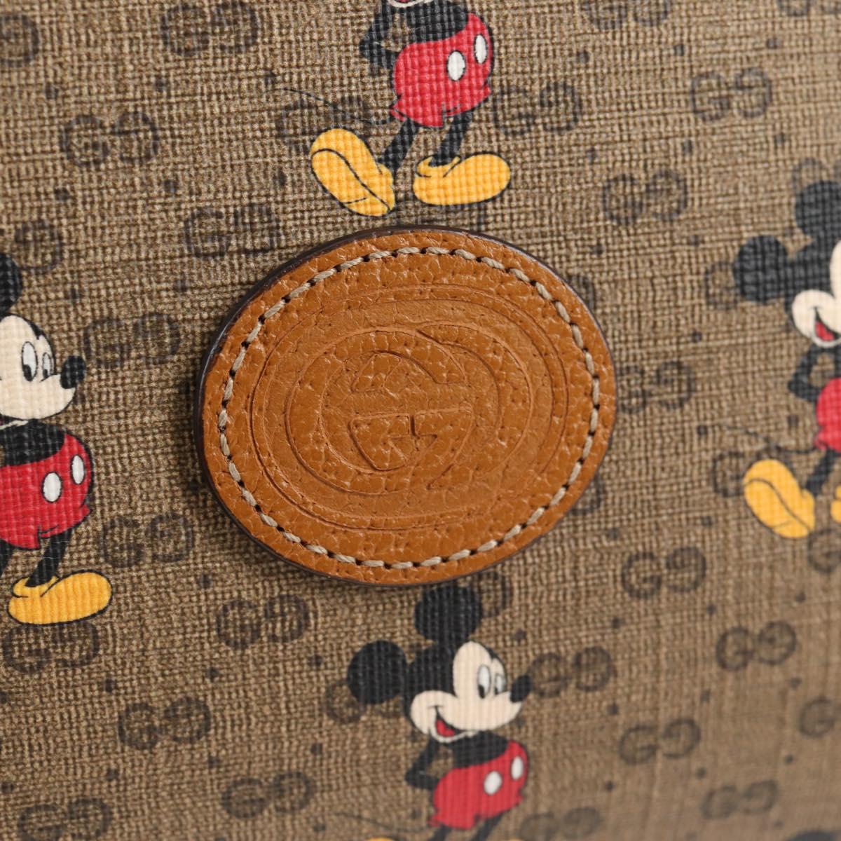 GUCCI Micro GG Supreme Disney Collaboration Bag PVC Beige 602536 Auth MX490AM