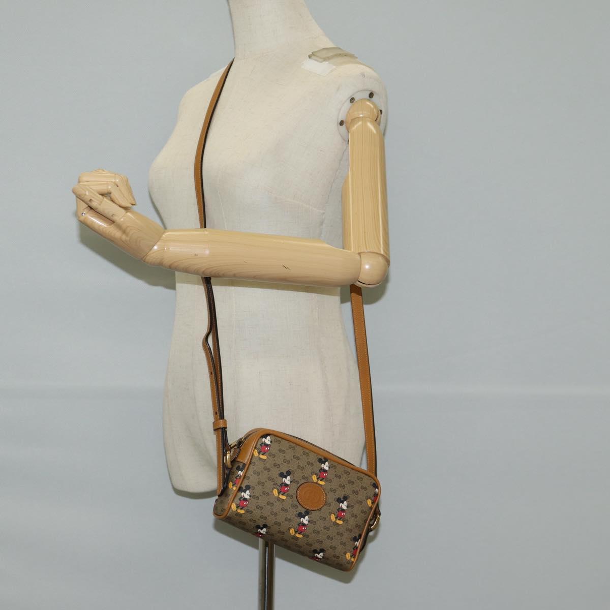 GUCCI Micro GG Supreme Disney Collaboration Bag PVC Beige 602536 Auth MX490AM