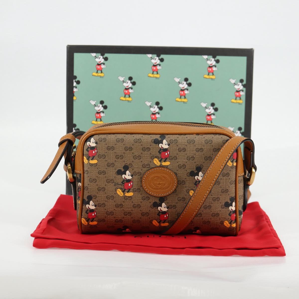 GUCCI Micro GG Supreme Disney Collaboration Bag PVC Beige 602536 Auth MX490AM