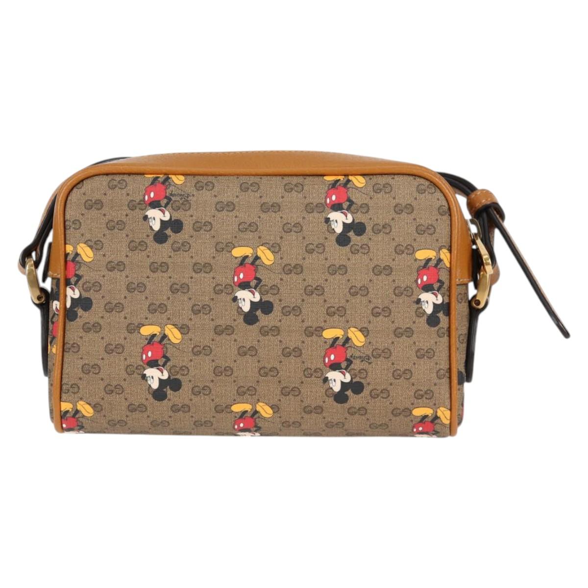 GUCCI Micro GG Supreme Disney Collaboration Bag PVC Beige 602536 Auth MX490AM