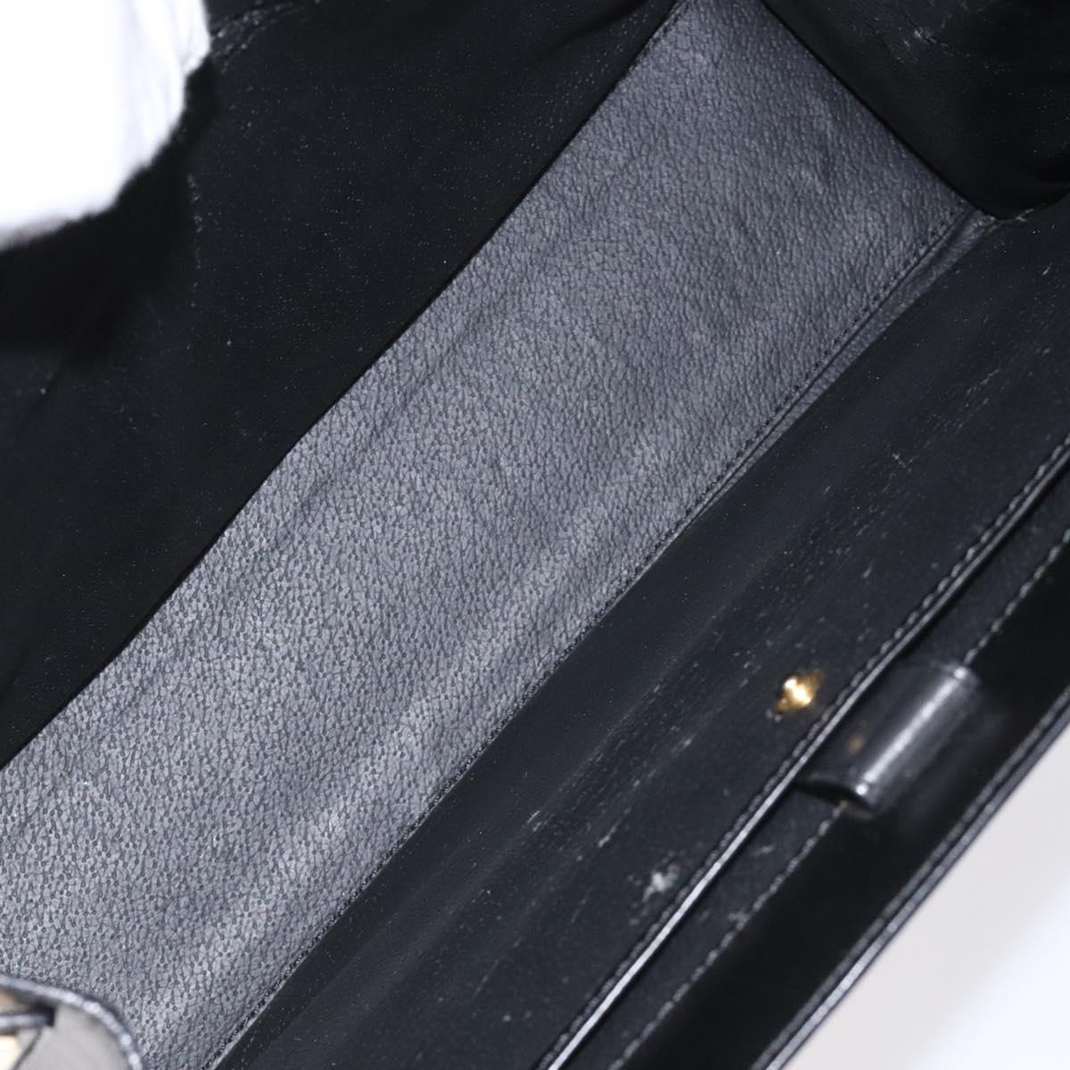 CELINE Macadam Canvas Shoulder Bag PVC Leather Black Gold Auth MY004